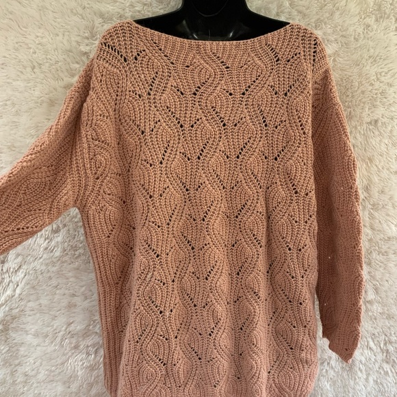 Bellina Size XL Pale Pink Chunky Knit Sweater. - Picture 6 of 7